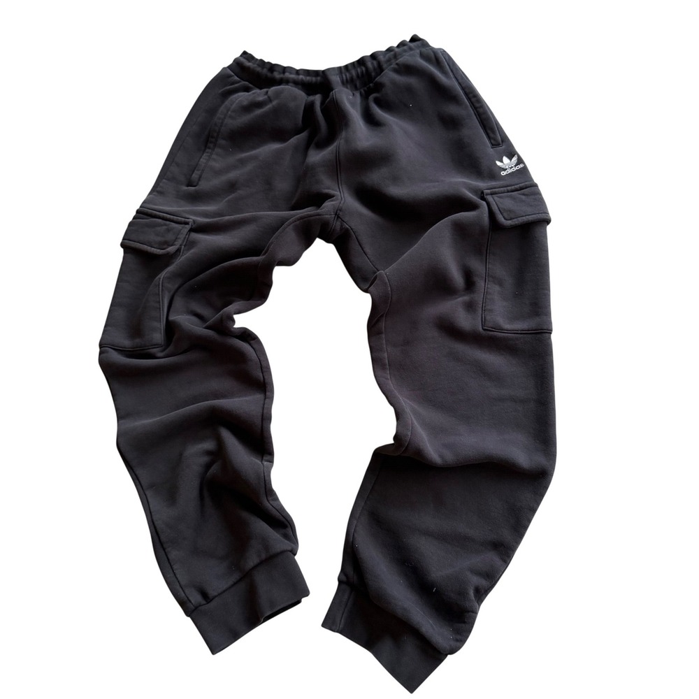 Adidas Cargo Sweatpants Trefoil Logo Black Gorpcore Streetwear Joggers Casual L